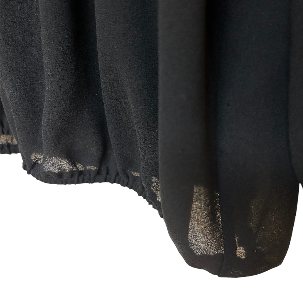 Peasant Flowy Blouse/Translucent/3/4 Sleeves Black (Size Small - Medium) EUC - Picture 4 of 12